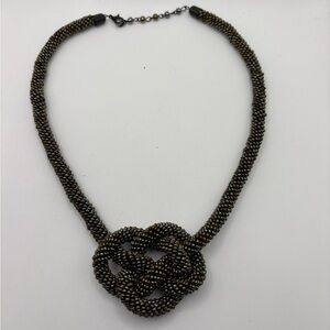 Vintage Beaded Knot Statement Necklace